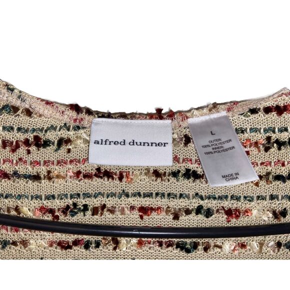 Alfred Dunner 3/4 Sleeve Open Front Knit Crochet Sweater Sz L (Large) Womens - Picture 3 of 4